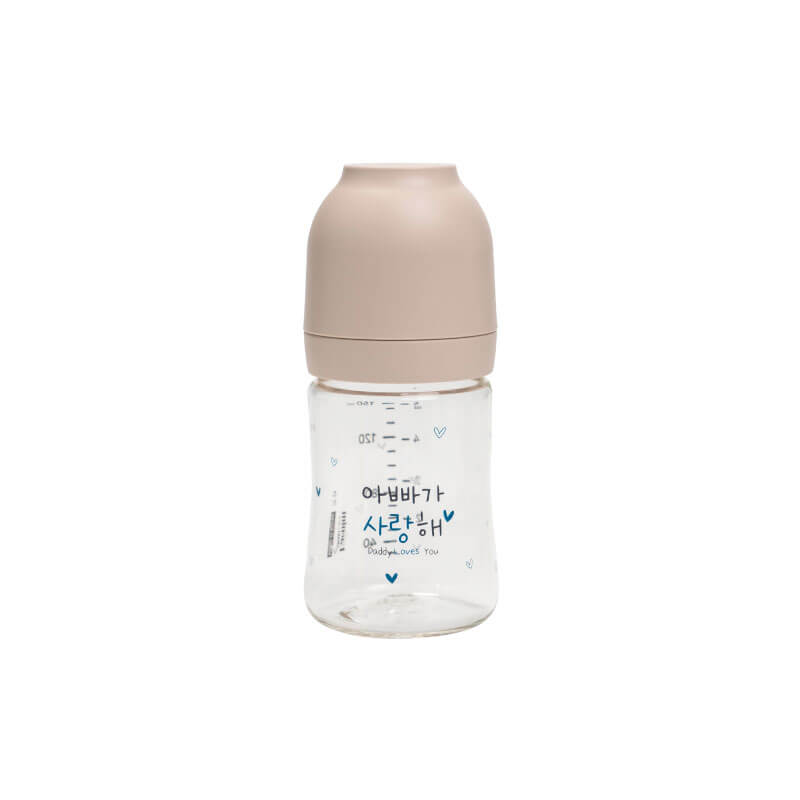 ขวดนม PA - HAENIM รุ่น NOTHING™ ขนาด 5 ออนซ์ ลาย DAD สีเบจ (ไม่รวมจุกนม)